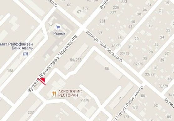 Схема рекламної площини за адресою Черновола ул., 235/1