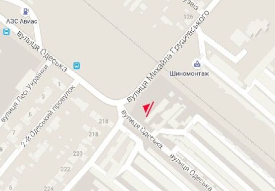 Схема рекламной плоскости по адресу Одесская ул. - Грушевского ул. (справа)