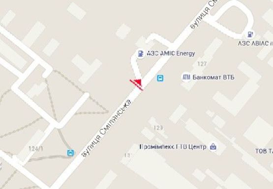 Схема рекламної площини за адресою Смелянская ул., 131 (супермаркет Cтрой-зона)