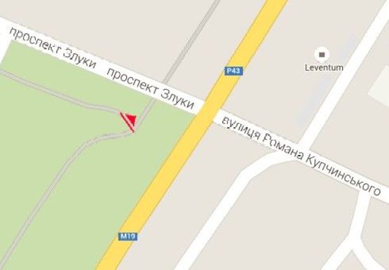 Схема рекламной плоскости по адресу Злуки пр. - 15-го Апреля ул.