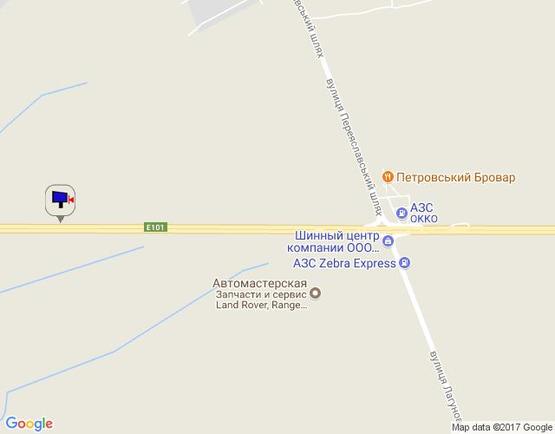 Схема рекламної площини за адресою м. Бровари, траса М-01, об'їзд м. Бровари, км 22+150 ліво, 2,2 км до повороту на ЖК "Скандія"