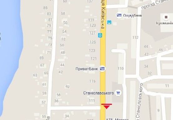 Схема рекламной плоскости по адресу Киевская ул., 110