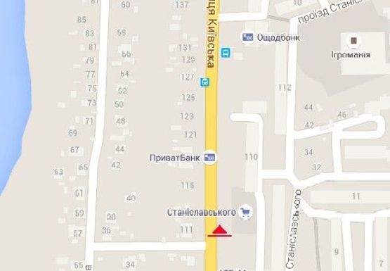 Схема рекламной плоскости по адресу Киевская ул., 110