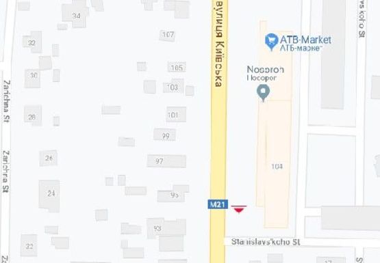 Схема рекламной плоскости по адресу Киевская ул., 104