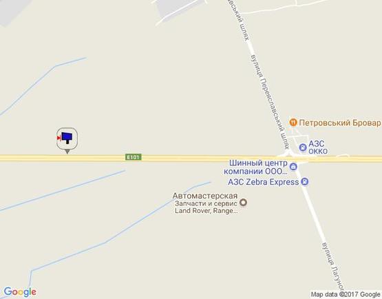 Схема рекламной плоскости по адресу м. Бровари, траса М-01, об'їзд м. Бровари, км 22+150 ліво, 800 м до перетину вул. Переяславький Шлях- вул. Лагунової, до ресторану "Петрівський Бровар"