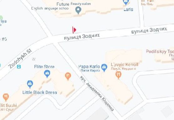 Схема рекламної площини за адресою Зодчих ул., 12