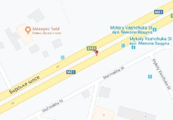 Схема рекламної площини за адресою Барское шоссе