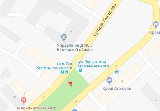 Схема рекламної площини за адресою Пирогова ул. [№5] (сквер)