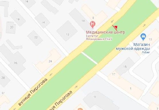 Схема рекламной плоскости по адресу Пирогова ул. [№6] (сквер)