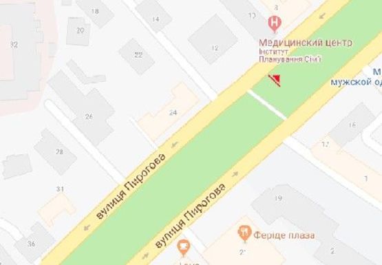 Схема рекламной плоскости по адресу Пирогова ул. [№7] (сквер)