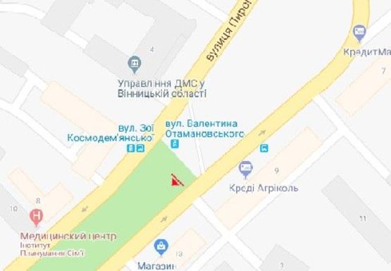 Схема рекламной плоскости по адресу Пирогова ул. [№14] (сквер)