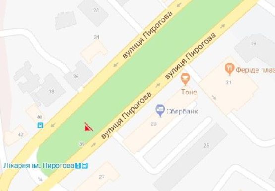 Схема рекламной плоскости по адресу Пирогова ул. [№21] (сквер)