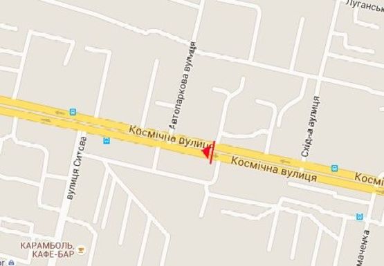 Схема рекламной плоскости по адресу Космическая ул. - Автопарковая ул.