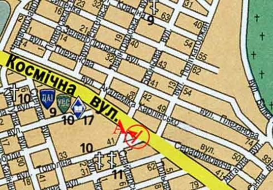 Схема рекламной плоскости по адресу Космическая ул. - Тополина ул.