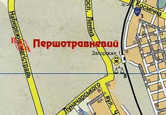 Схема рекламної площини за адресою Набережная магистраль, завод Коммунар, цех автотранспорта