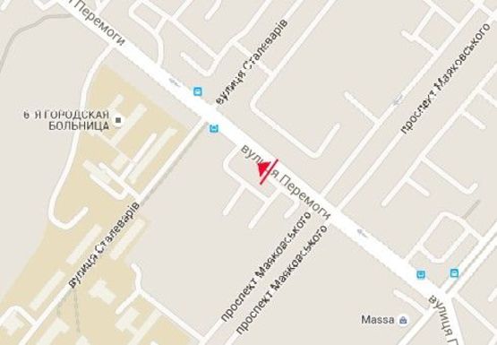 Схема рекламної площини за адресою Победы ул. - Маяковского пр.