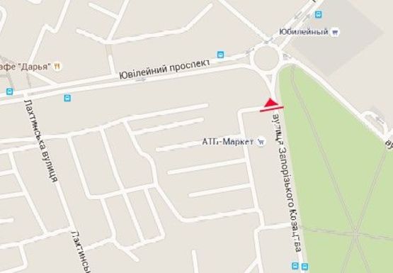 Схема рекламной плоскости по адресу Юбилейный пр. - Запорожского казачества ул.