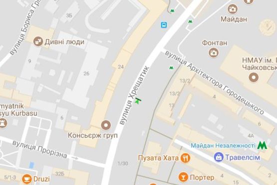 Схема рекламної площини за адресою Хрещатик вул., 13  ( ТД "Хрещатик")