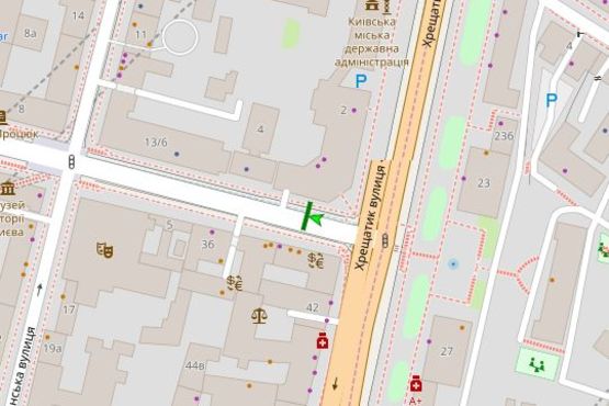 Схема рекламной плоскости по адресу Богдана Хмельницького вул., 2/38