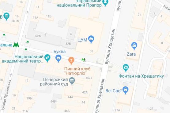 Схема рекламной плоскости по адресу Богдана Хмельницького вул., 2/38