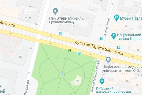 Схема рекламної площини за адресою Шевченка Тараса бульв., 14 №2