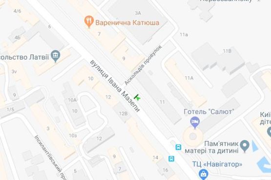 Схема рекламной плоскости по адресу Івана Мазепи вул., 11 №2