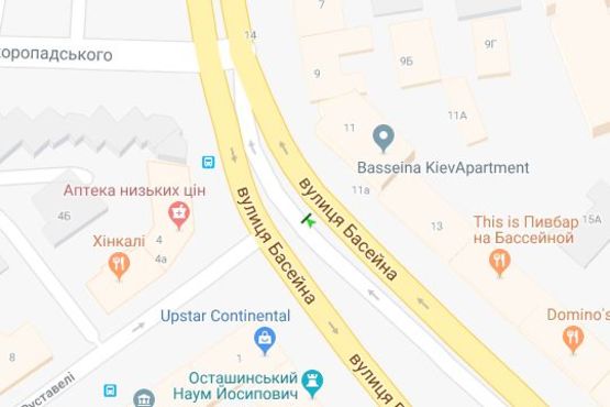 Схема рекламної площини за адресою Басейна вул., 11