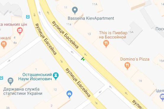 Схема рекламной плоскости по адресу Басейна вул., 15