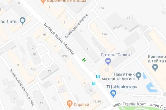 Схема рекламної площини за адресою Івана Мазепи вул., 11 №1