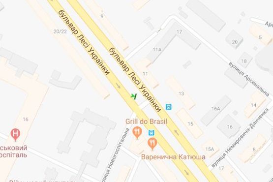 Схема рекламної площини за адресою Лесі Українки бульв., 22 (розподільник)