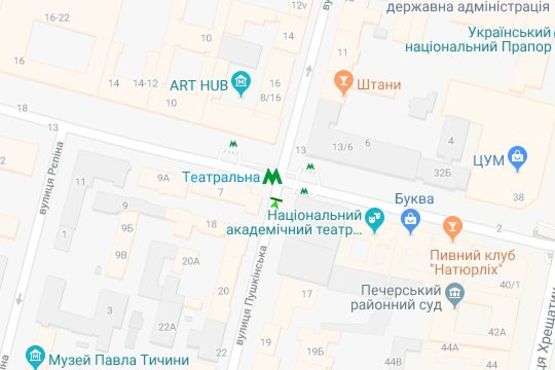 Схема рекламної площини за адресою Пушкінська вул., 15/6