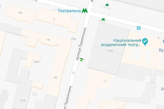 Схема рекламной плоскости по адресу Пушкінська вул., 17