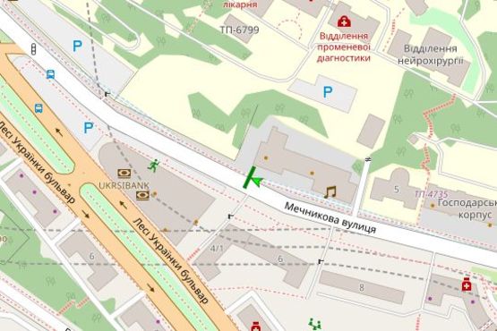 Схема рекламной плоскости по адресу Мечникова вул., 3 №2