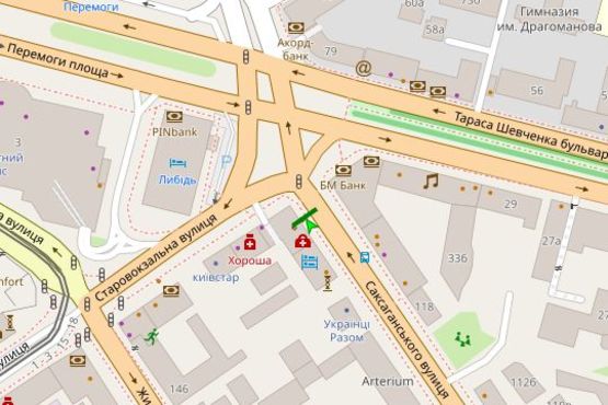 Схема рекламной плоскости по адресу Саксаганського вул., 147/5