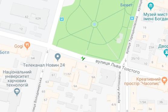 Схема рекламной плоскости по адресу Льва Толстого вул., 9