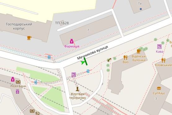 Схема рекламной плоскости по адресу Мечникова вул., 14/1