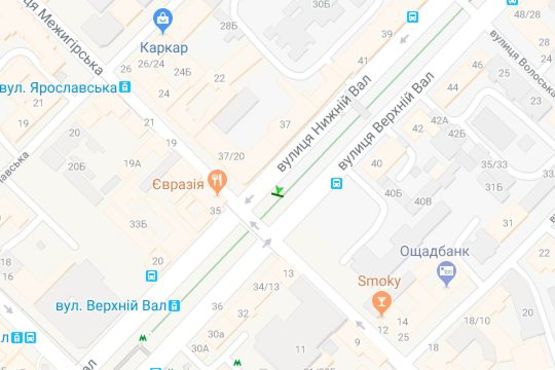 Схема рекламной плоскости по адресу Нижній Вал вул., 37/20