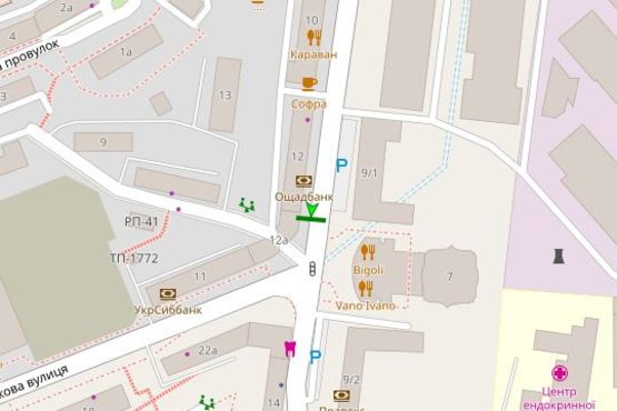 Схема рекламної площини за адресою Кловський узвіз, 12А