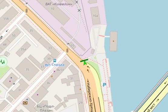 Схема рекламной плоскости по адресу Набережно-Хрещатицька вул., 10