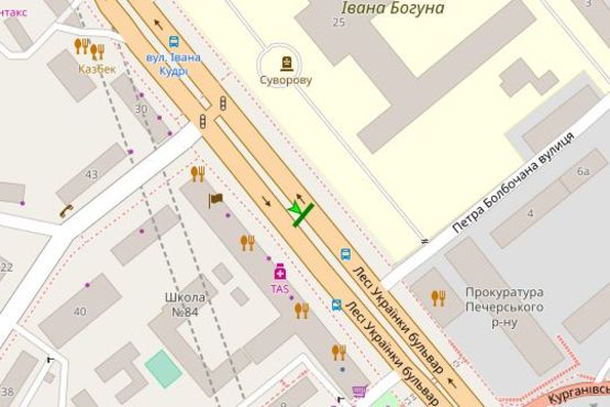 Схема рекламної площини за адресою Лесі Українки бульв., 34 (ресторан "Якіторія") (асф.розподільник); №11 ((1-скрол))