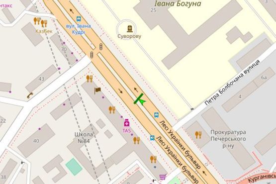 Схема рекламної площини за адресою Лесі Українки бульв., 34 (ресторан "Якіторія") (асф.розподільник); №11 ((1-скрол))