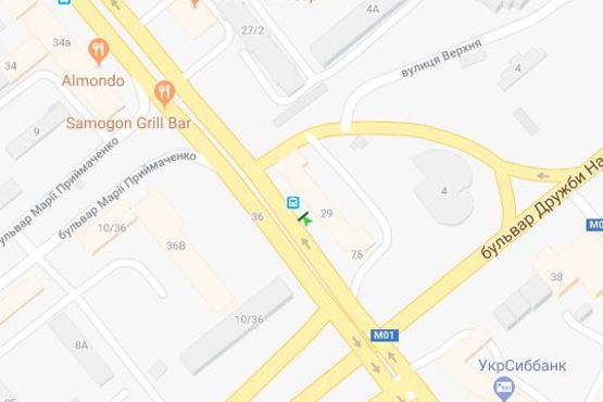 Схема рекламної площини за адресою Лесі Українки бульв., 29
