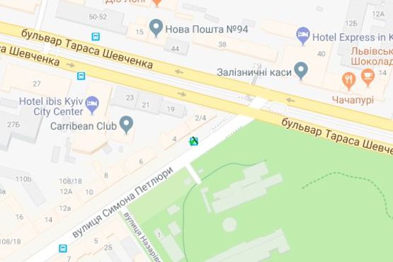 Схема рекламной плоскости по адресу Симона Петлюри вул., 2