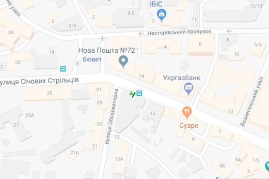 Схема рекламной плоскости по адресу Січових стрільців вул., 17