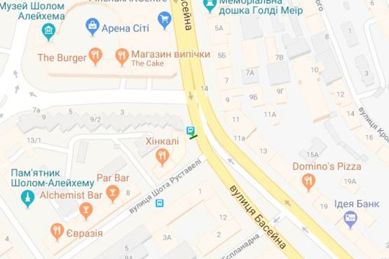 Схема рекламной плоскости по адресу Басейна вул., 10