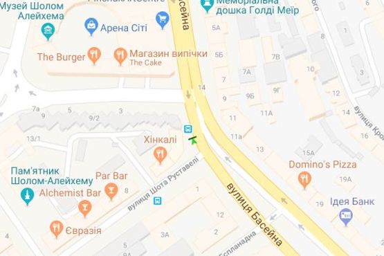 Схема рекламной плоскости по адресу Басейна вул., 10