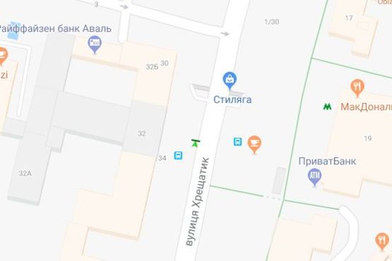 Схема рекламной плоскости по адресу Хрещатик вул., 32