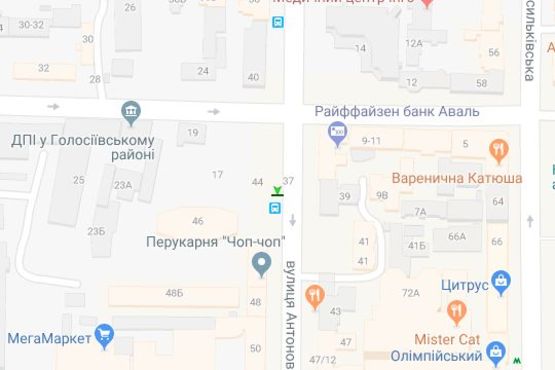 Схема рекламної площини за адресою Антоновича вул. (Горького вул.), 46