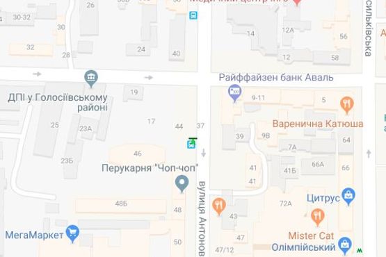 Схема рекламной плоскости по адресу Антоновича вул. (Горького вул.), 46