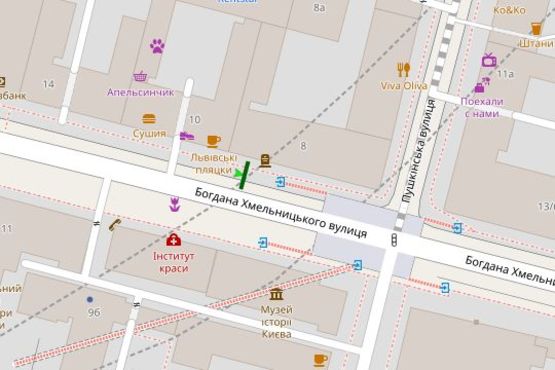 Схема рекламної площини за адресою Богдана Хмельницького вул., 8/16